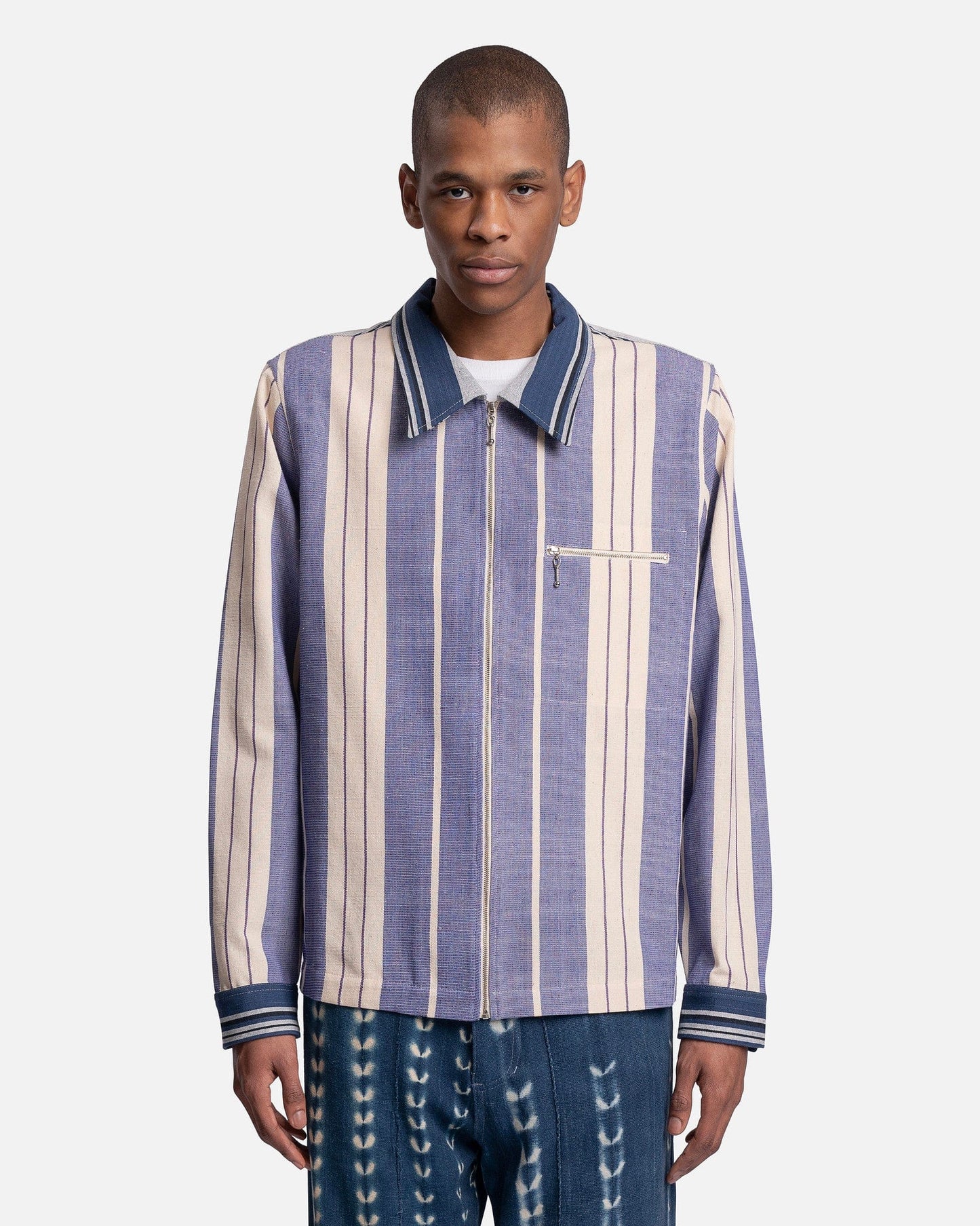 Wales Bonner Men's Jackets Atlantic Jacket in Blue/White