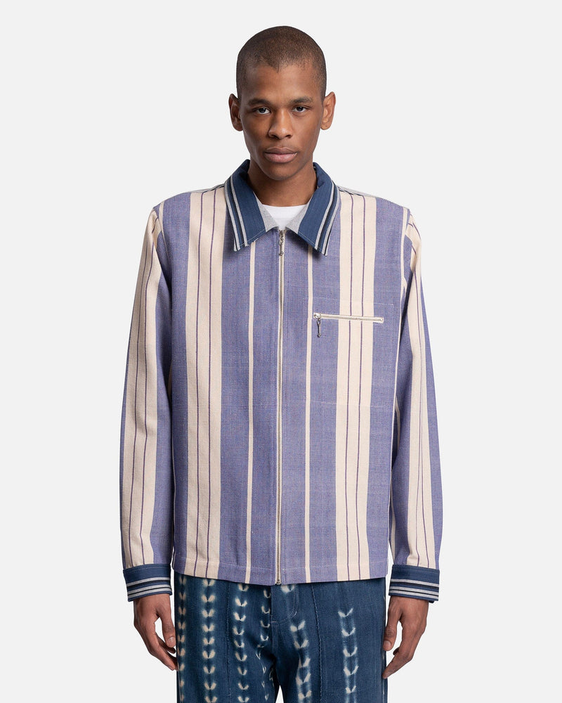 wales bonner 23ss aw ストライプシャツジャケット Atlantic Jacket in Blue/White – SVRN