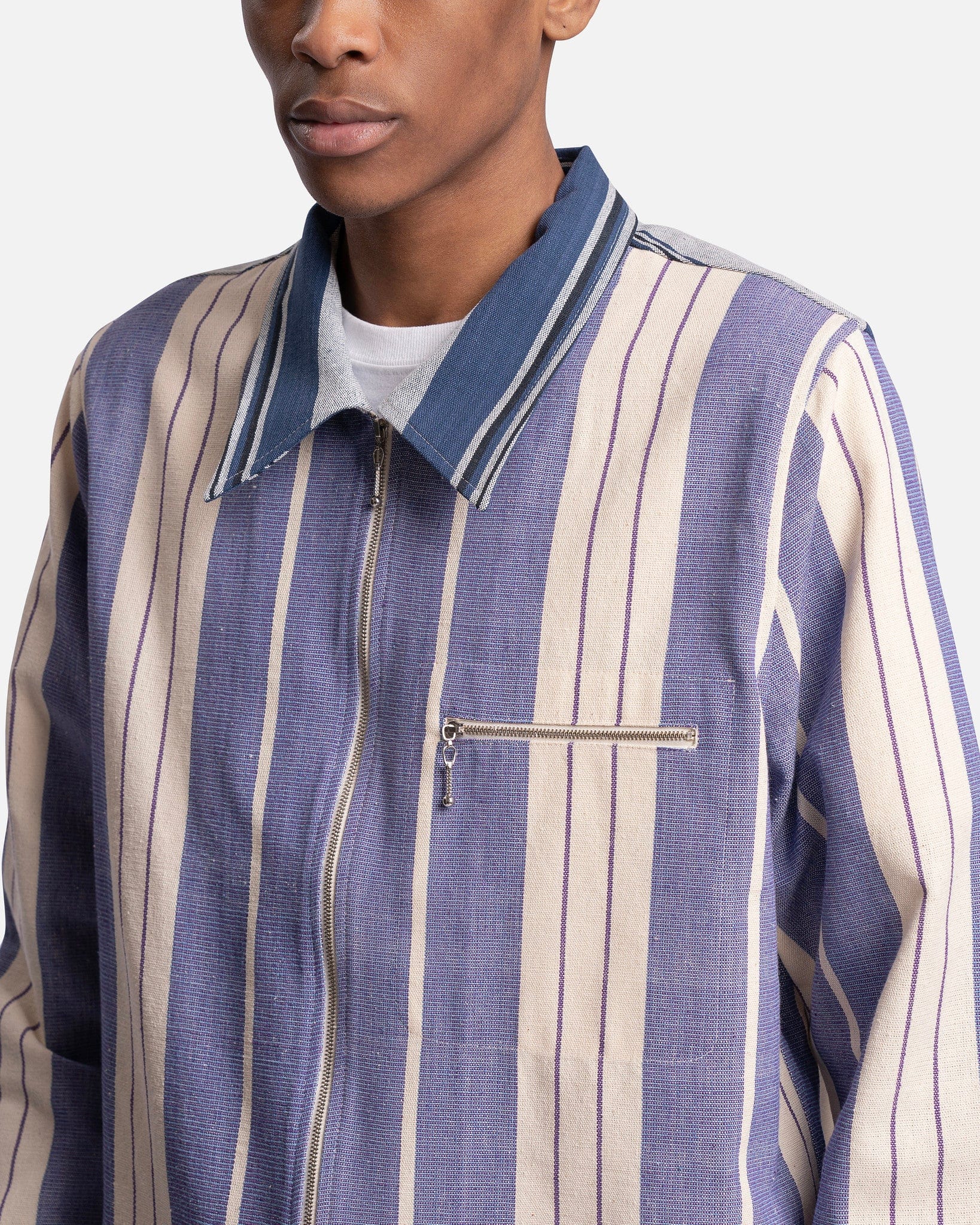 Wales Bonner Men's Jackets Atlantic Jacket in Blue/White