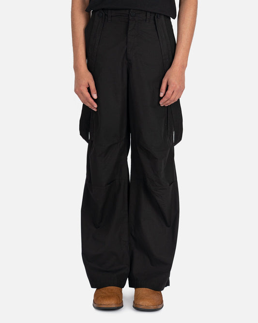Our Legacy Men's Pants Audio Cargo in Black Symbiont Poplin