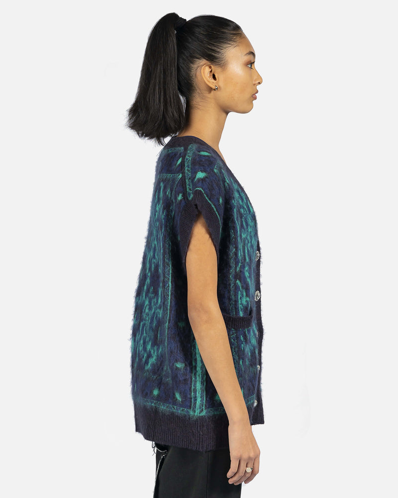 Melody Ehsani Women Tops Baba's Fuzzy Sweater Vest in Navy