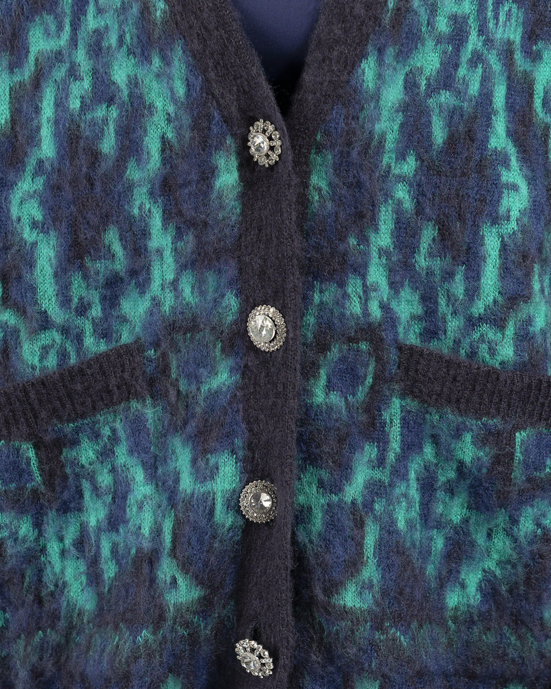 Melody Ehsani Women Tops Baba's Fuzzy Sweater Vest in Navy