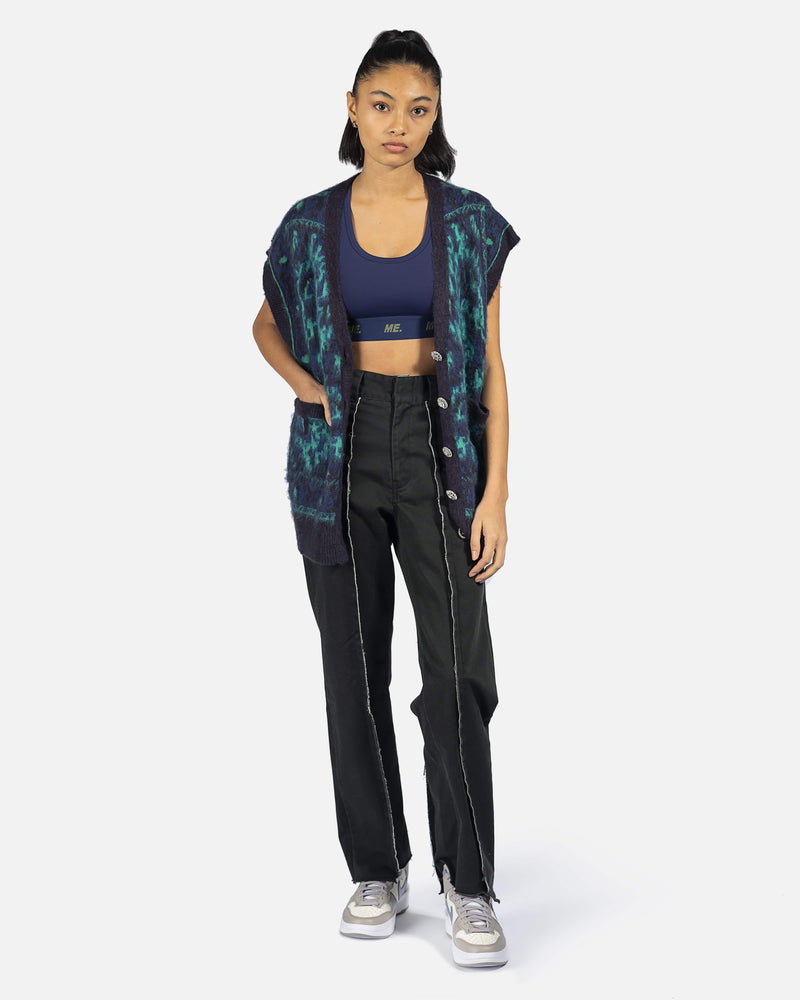 Melody Ehsani Women Tops Baba's Fuzzy Sweater Vest in Navy