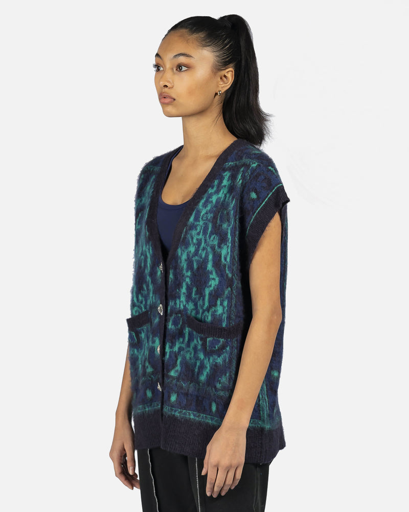 Melody Ehsani Women Tops Baba's Fuzzy Sweater Vest in Navy