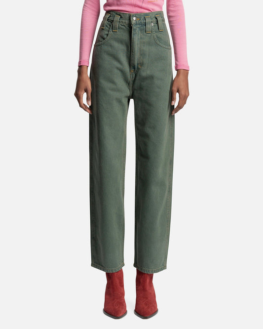 Eckhaus Latta Women Pants Baggy Jean in Kelp