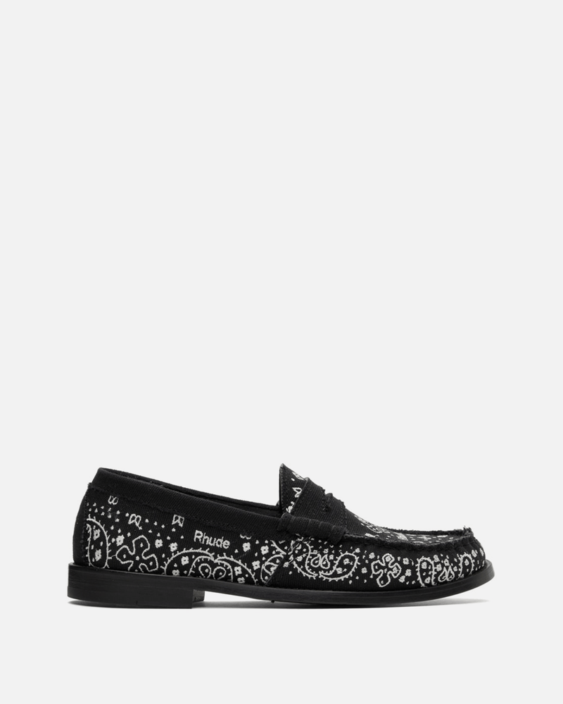 Rhude Men's Shoes Bandana Loafer in Black/White