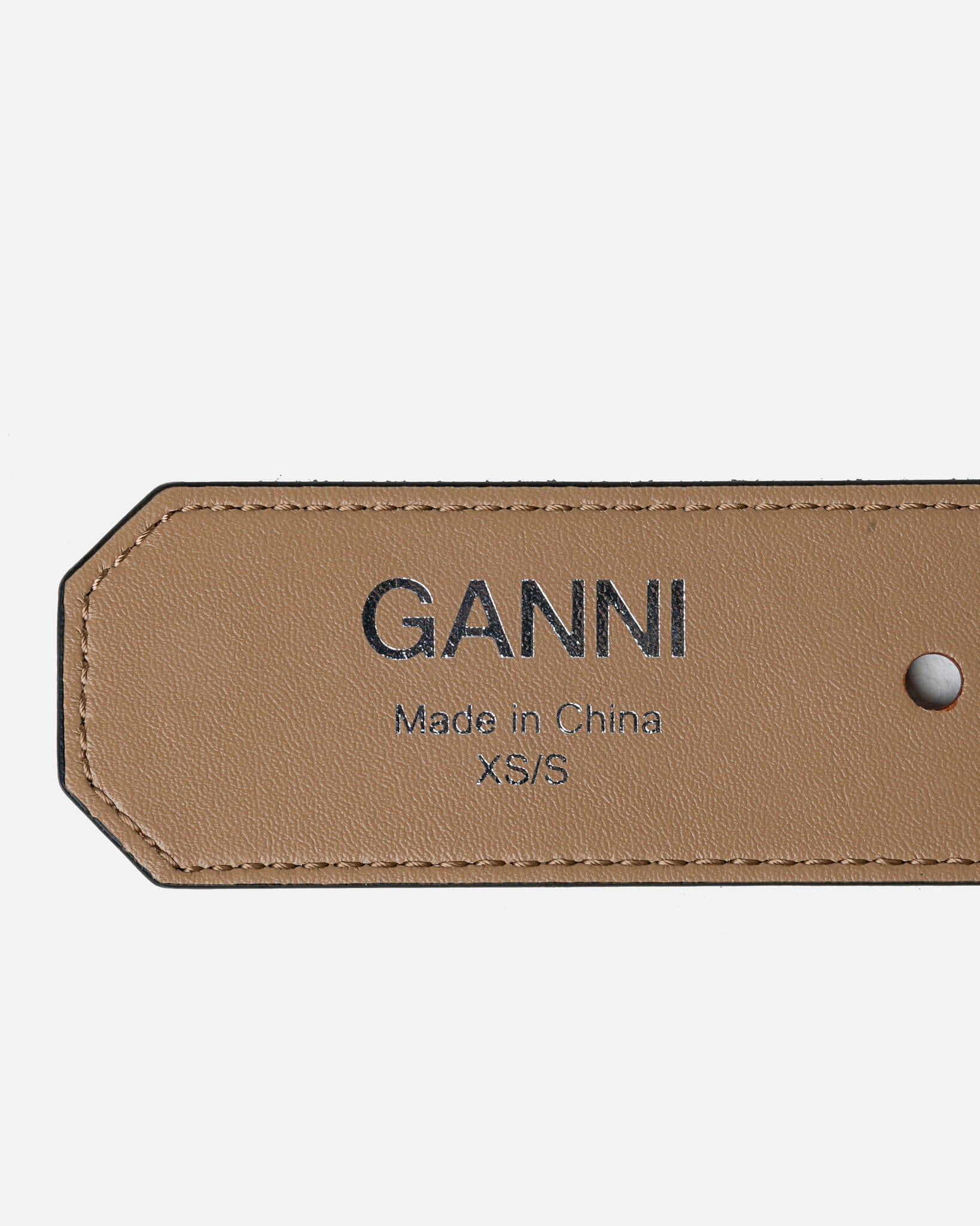 Ganni Leather Goods Banner Belt in Cognac