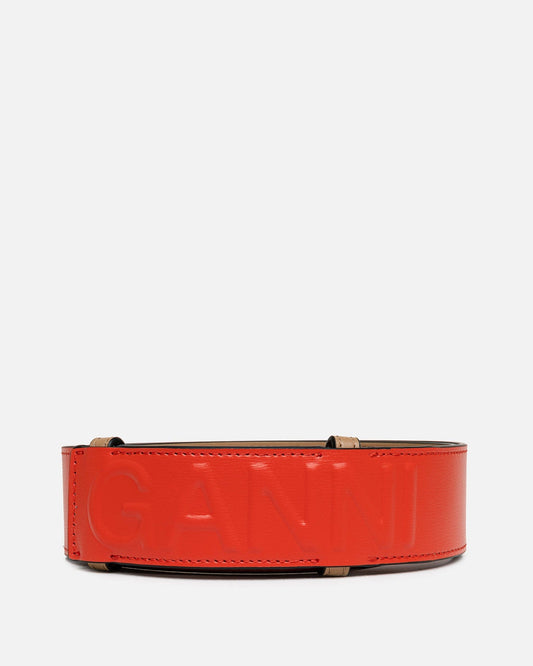 Ganni Leather Goods Banner Belt in Paprika