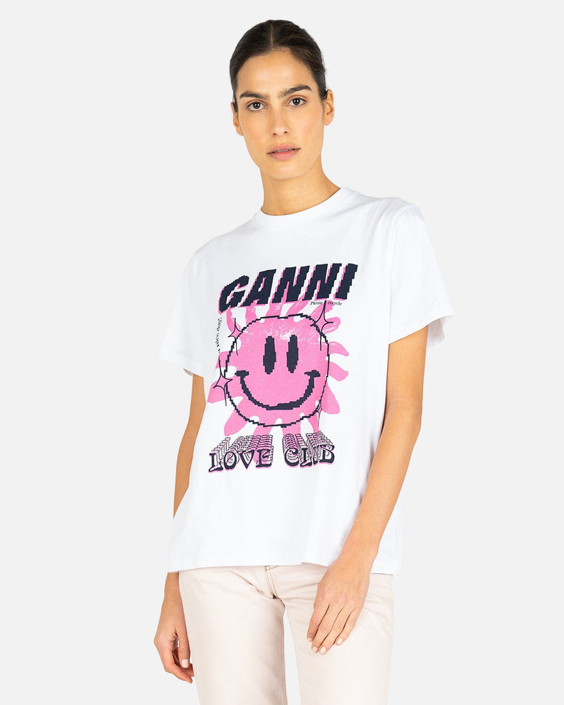 Ganni Women T-Shirts Basic Cotton Jersey T-Shirt in White