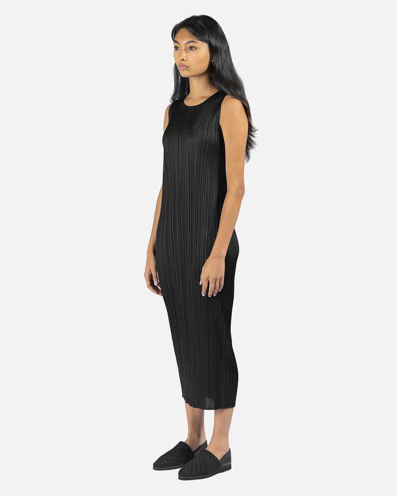 pleats please drawstring dress Issey Miyake Pleats Please Overlapped Drawstring Dress in Black
