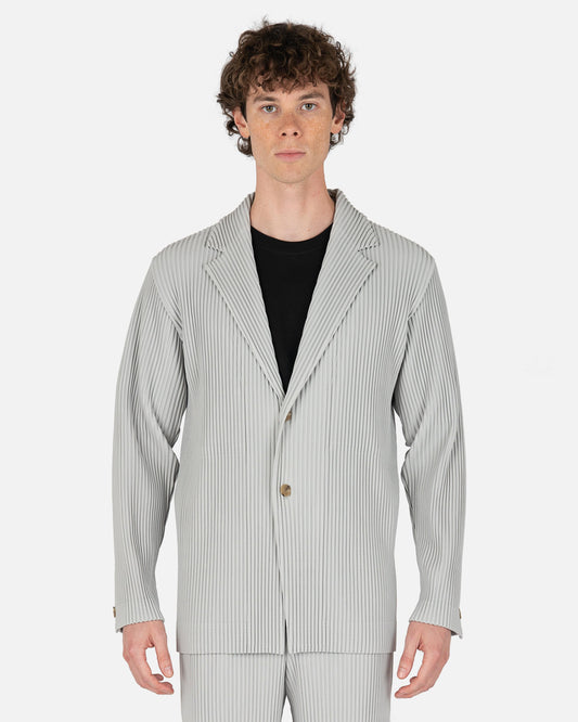 Homme Plissé Issey Miyake Men's Jackets Basics Pleated Blazer in Grey
