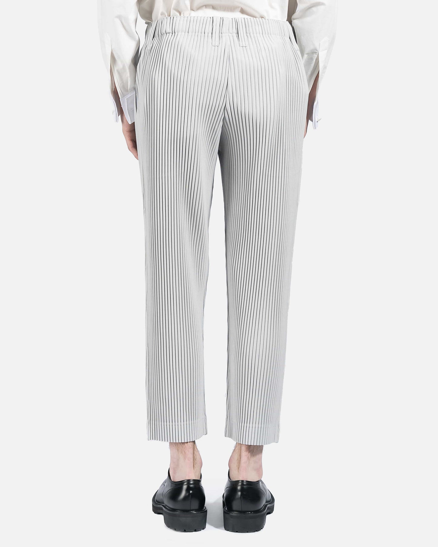 Homme Plissé Issey Miyake Men's Pants Basics Pleated Trousers in Grey
