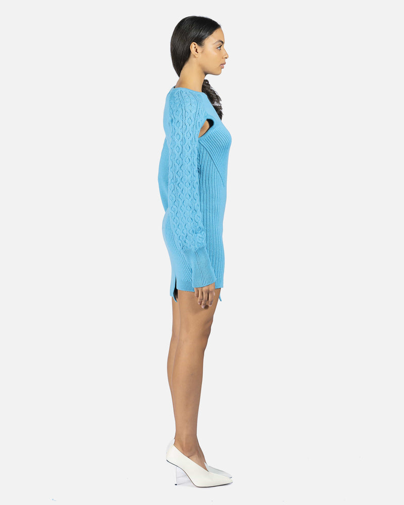 Andersson Bell Women Dresses Batty Cut Out Mini Knit Onepiece in Blue
