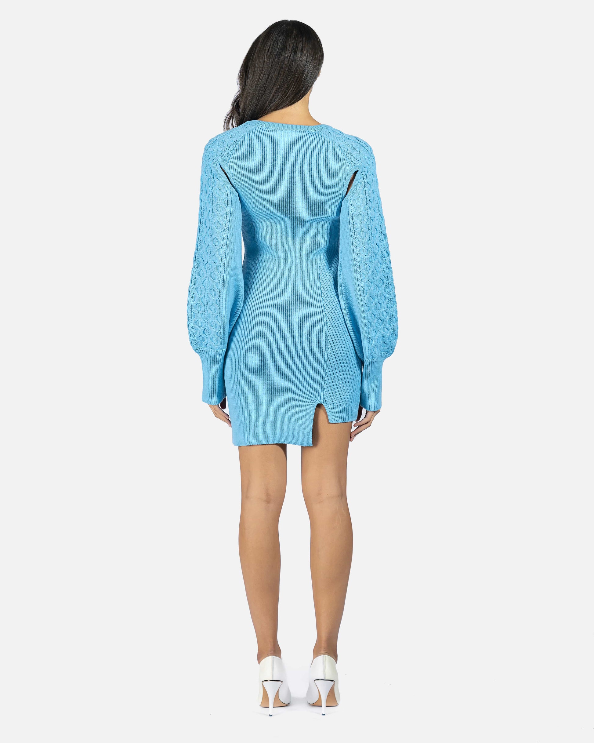 Andersson Bell Women Dresses Batty Cut Out Mini Knit Onepiece in Blue