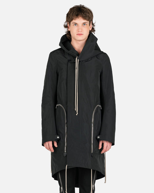 Rick Owens Men's Coat Bauhaus Fishtail in Black