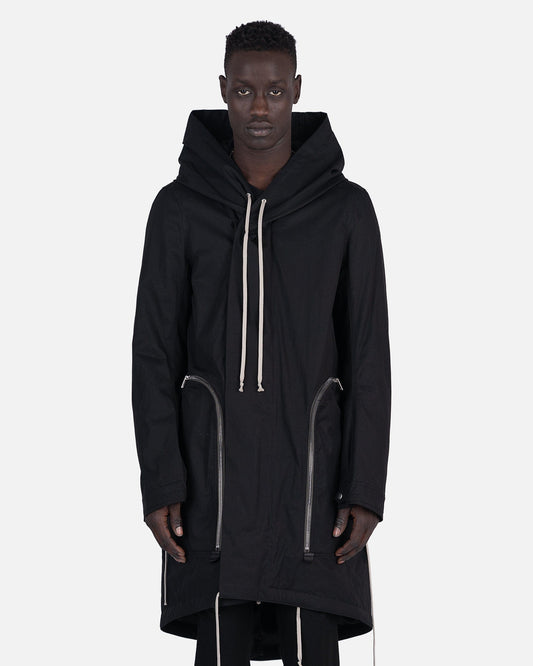 Rick Owens Men's Coat Bauhaus Fishtail in Black