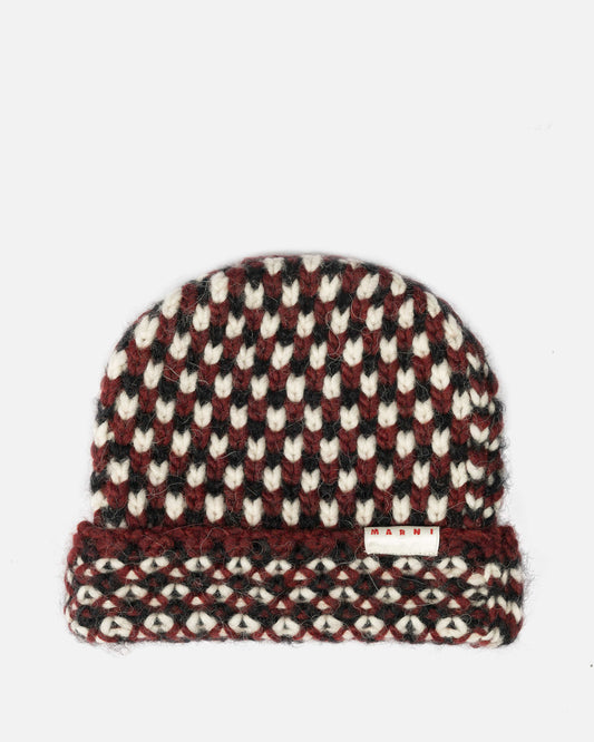 Marni Men's Hats Beanie in Burgundy