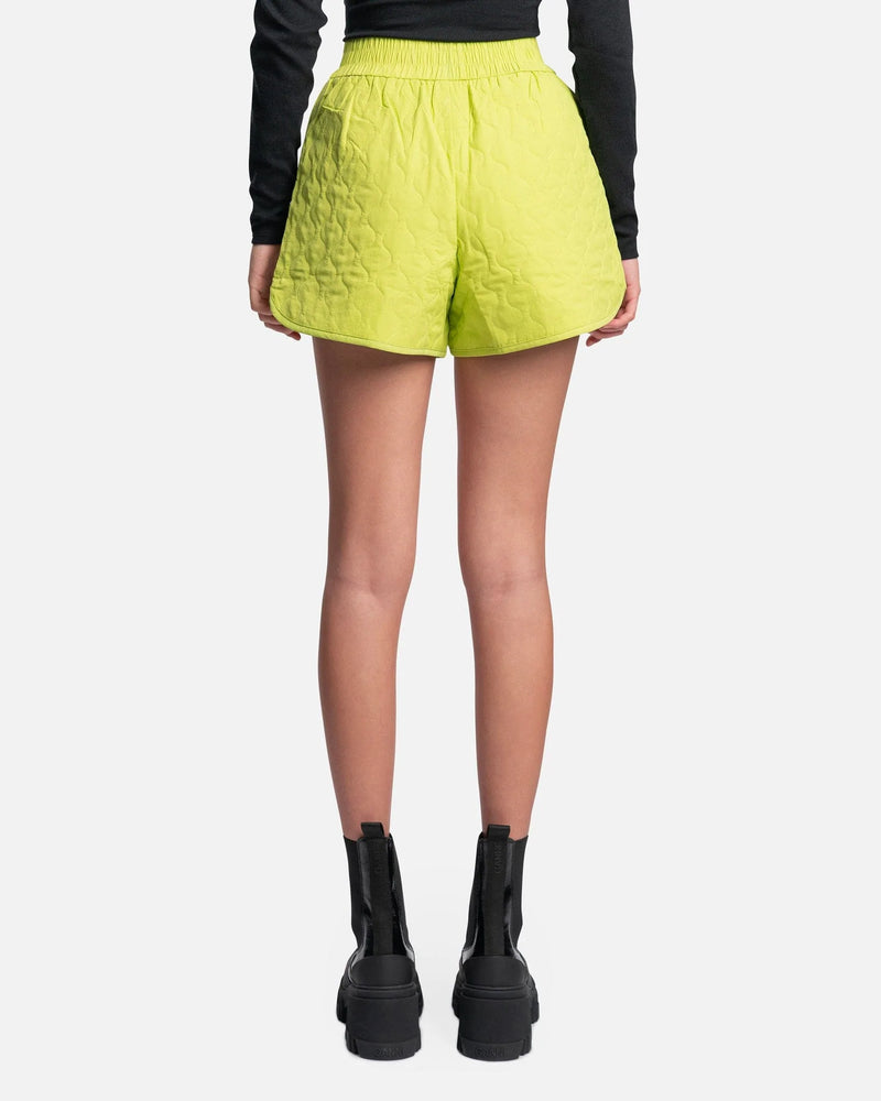 Melody Ehsani Women Shorts Beth Quilted Short in Neon Green