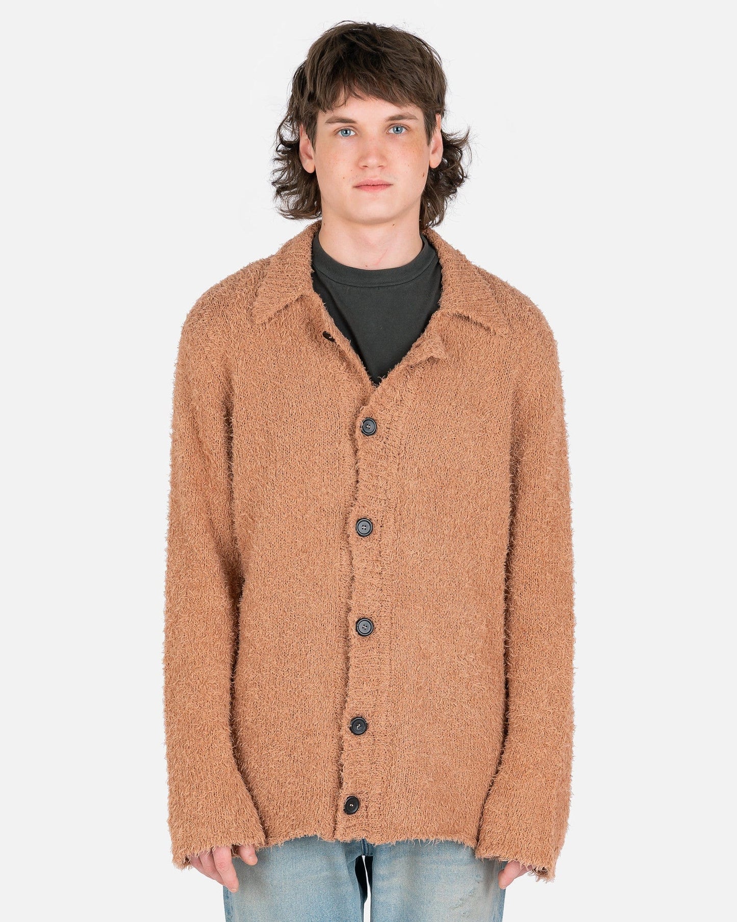 Our Legacy mens sweater Big Cardigan in Caramel