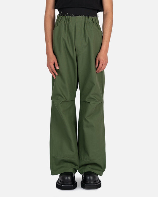 Raf Simons Men's Pants Big Denim Pants with Elastic in Khaki