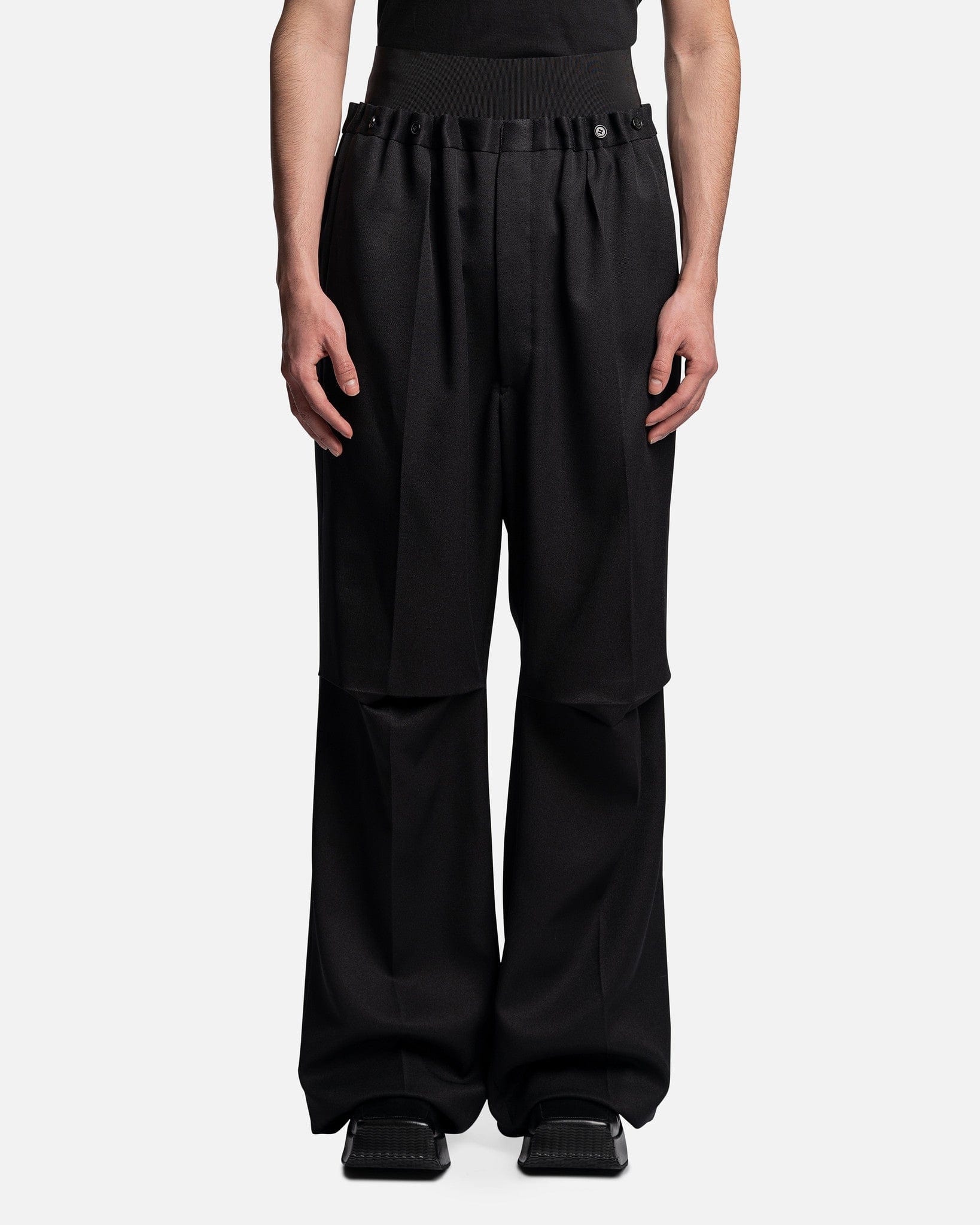 Raf Simons Men's Pants Big Pants with Elastic in Black