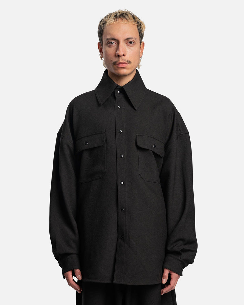 Willy Chavarria Men's Shirts Big Willy Long Sleeve Shirt in Black