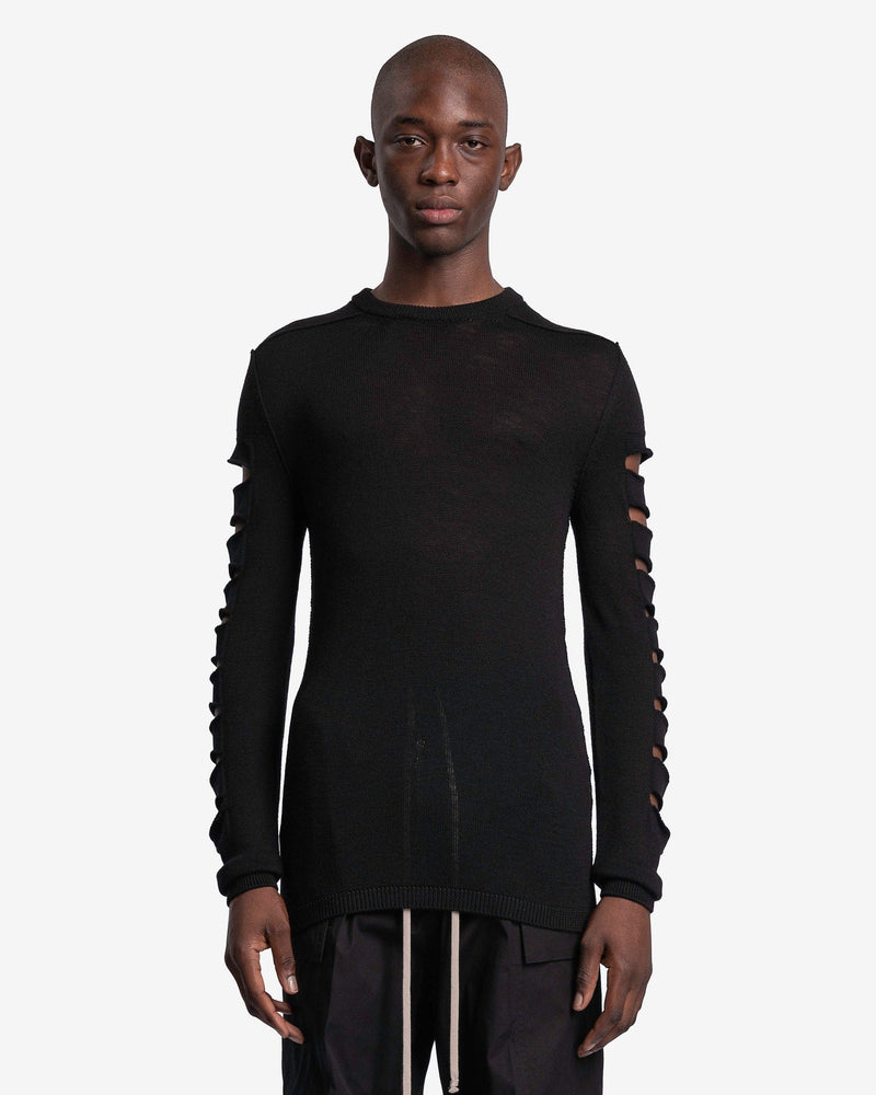 Rick Owens Men's Sweater Biker Level Round Neck in Black