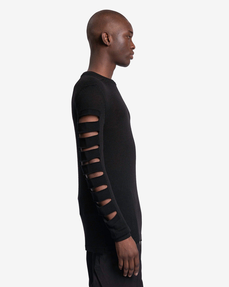 Rick Owens Men's Sweater Biker Level Round Neck in Black