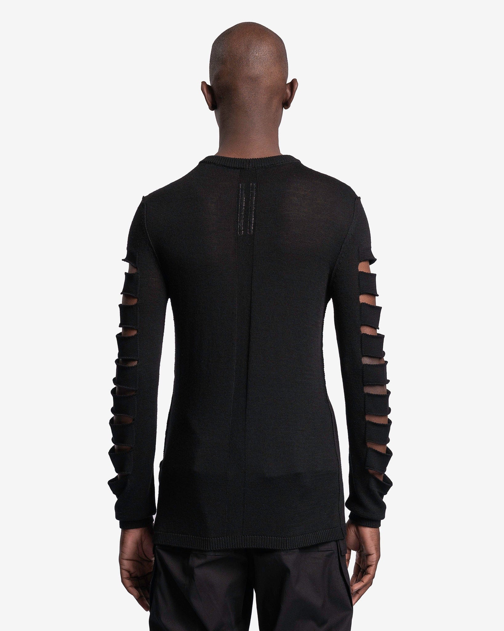 Rick Owens Men's Sweater Biker Level Round Neck in Black