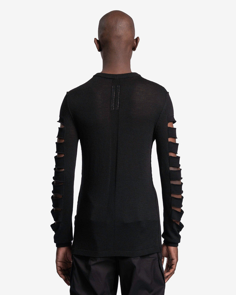 Rick Owens Men's Sweater Biker Level Round Neck in Black