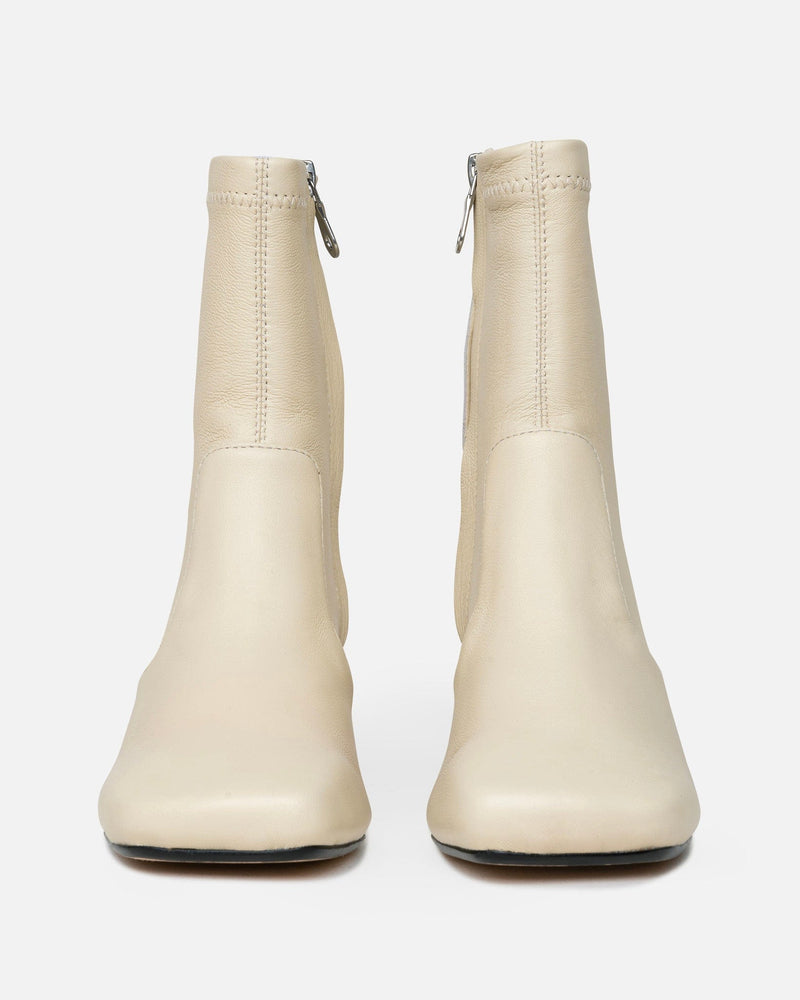 Maison Mihara Yasuhiro Women Boots Billiard Heel Boots in Biege