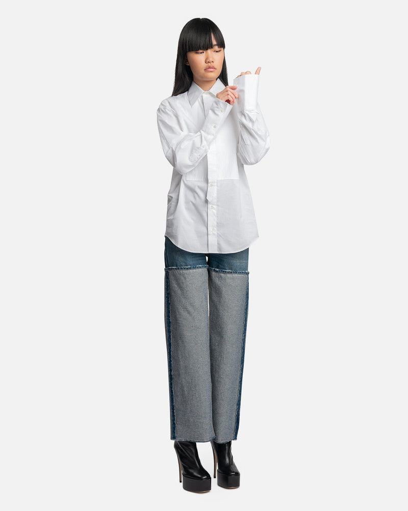 Marni Women Tops Bio-Cotton Tuxedo Shirt in Lily White