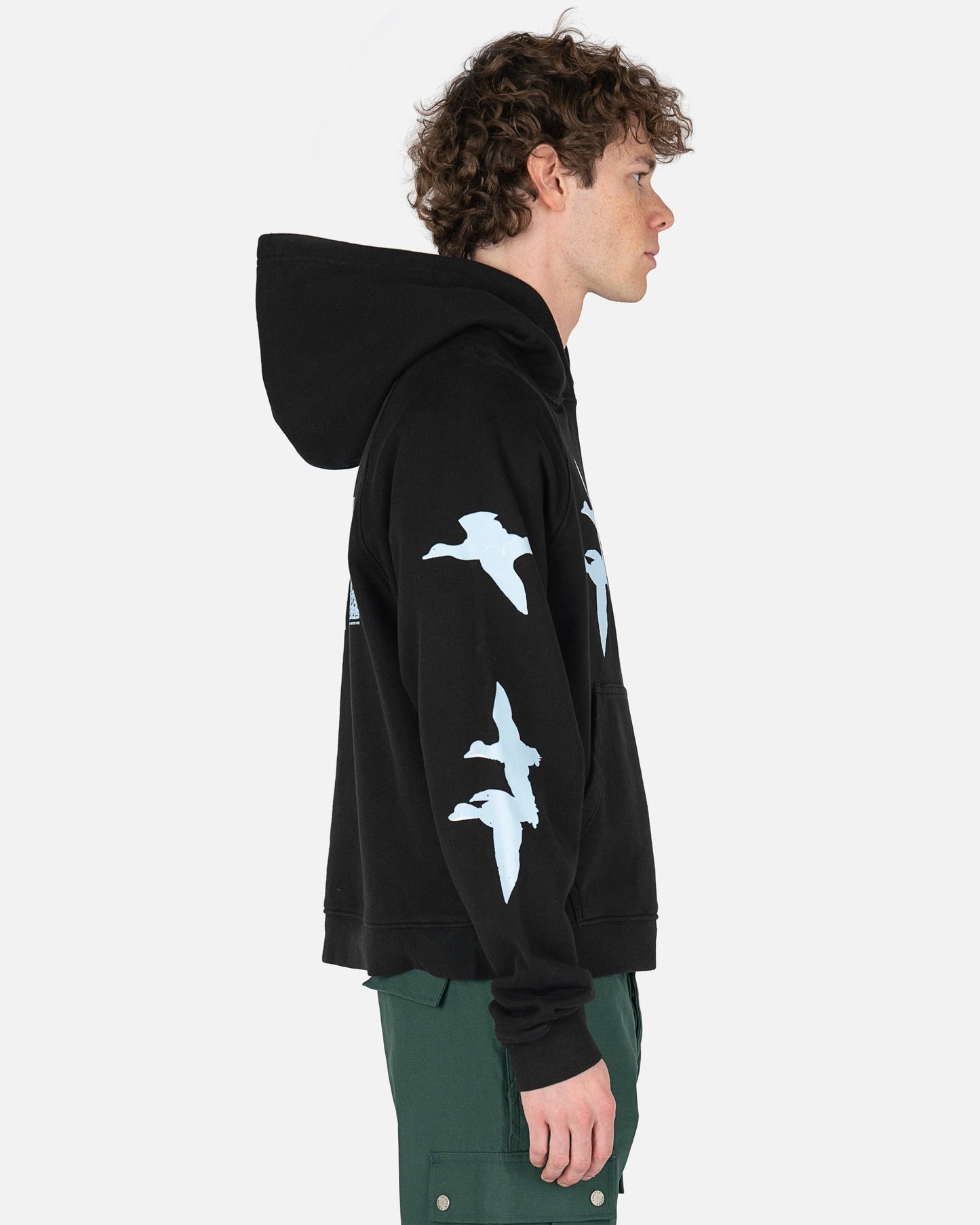 Reese Cooper Men's Sweatshirts Birds Hooded Sweatshirt in Black