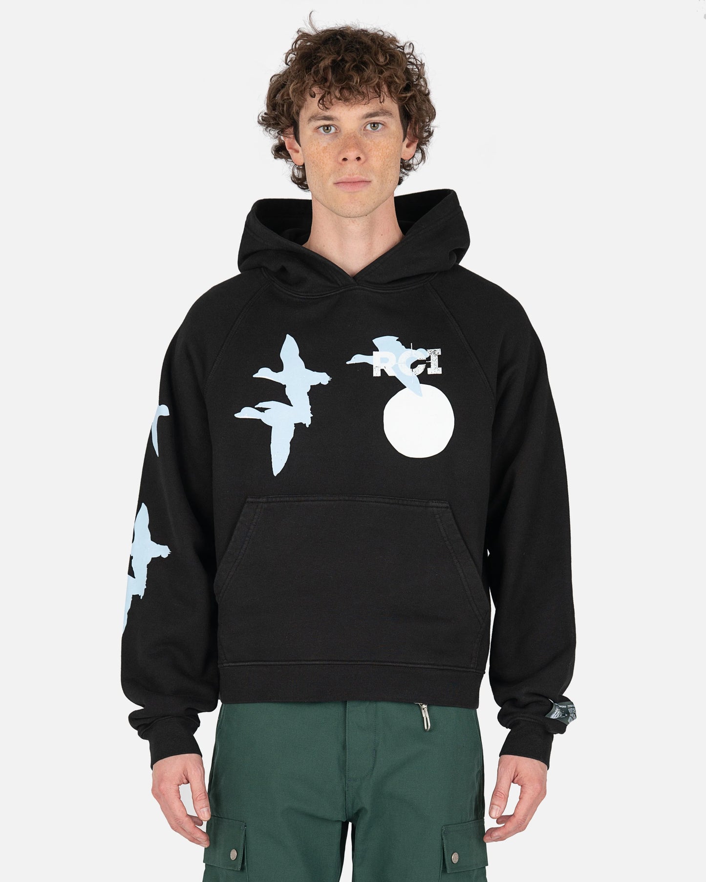 Reese Cooper Men's Sweatshirts Birds Hooded Sweatshirt in Black