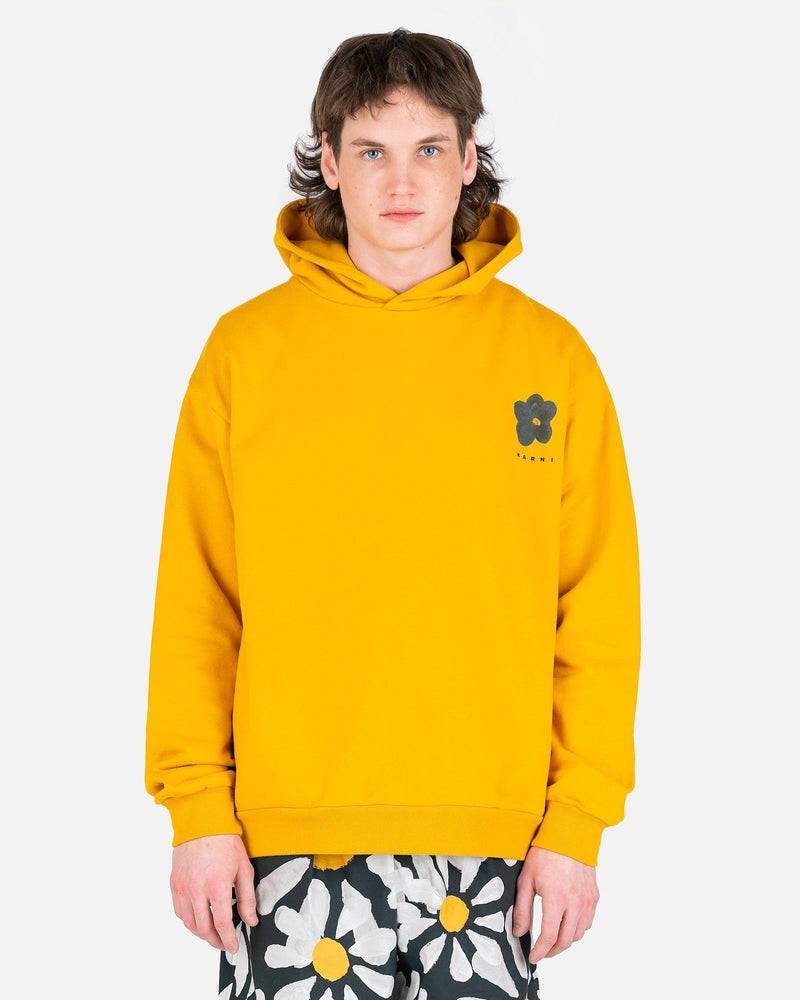 Marni Men's Sweatshirts Black Daisy Organic Sweatshirt in Gold