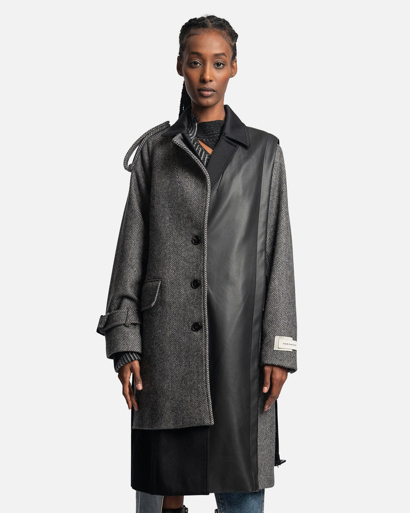 Feng Chen Wang Women Jackets Black&Grey Long Line Coat in Grey