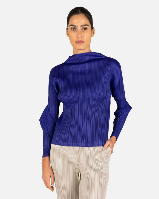 Pleats Please Issey Miyake Women Tops Blast Shirt in Purple