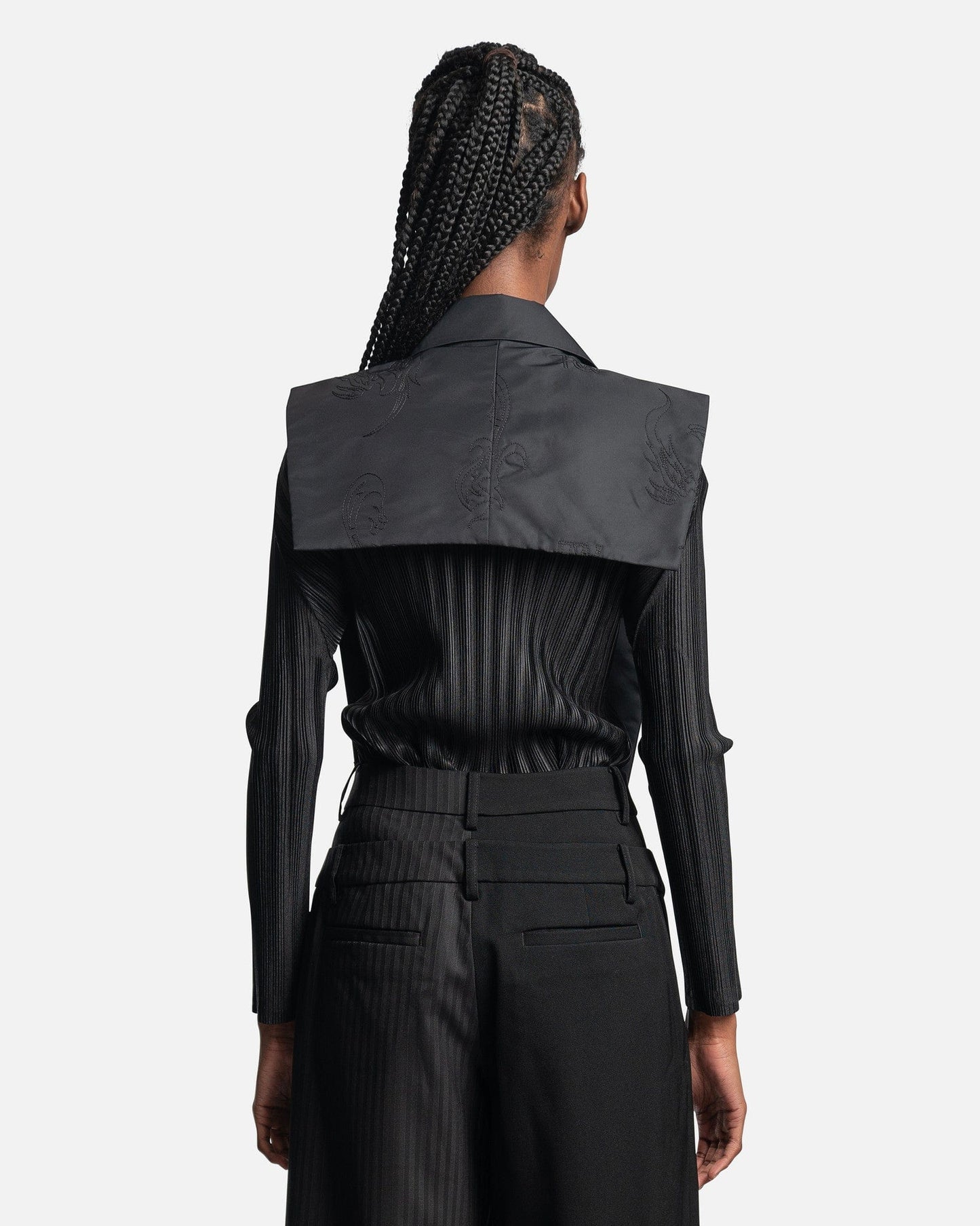 Feng Chen Wang Women Tops Blazer Collar Vest in Black