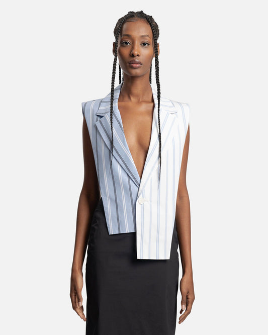 Feng Chen Wang Women Tops Blazer Collar Vest in White