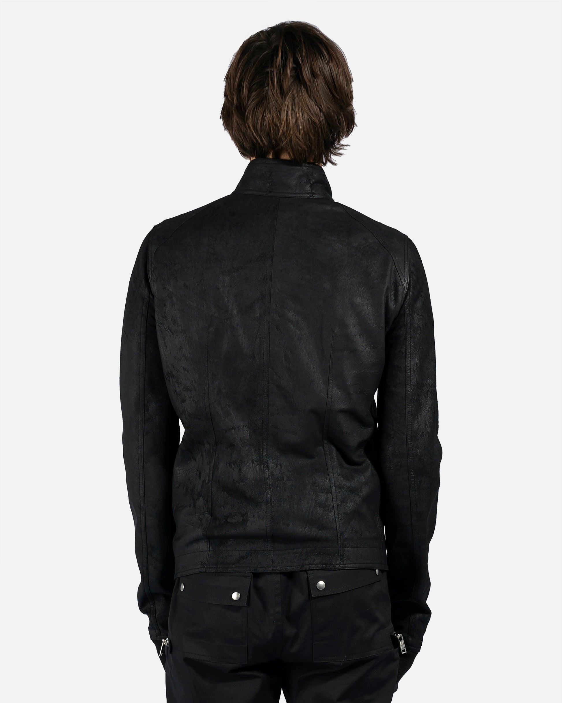 Rick Owens Men's Jackets Blistered Intarsia Jacket in Black
