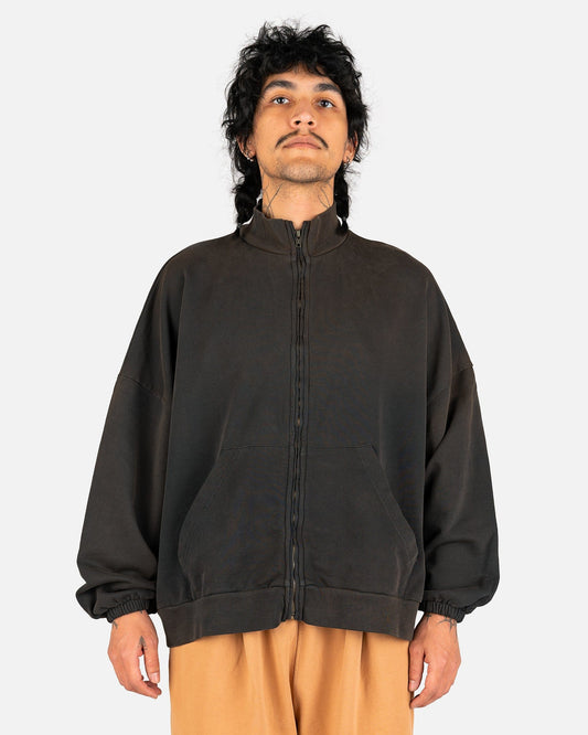 Willy Chavarria Men's Jackets Bomber Mock Neck in Dirty Black