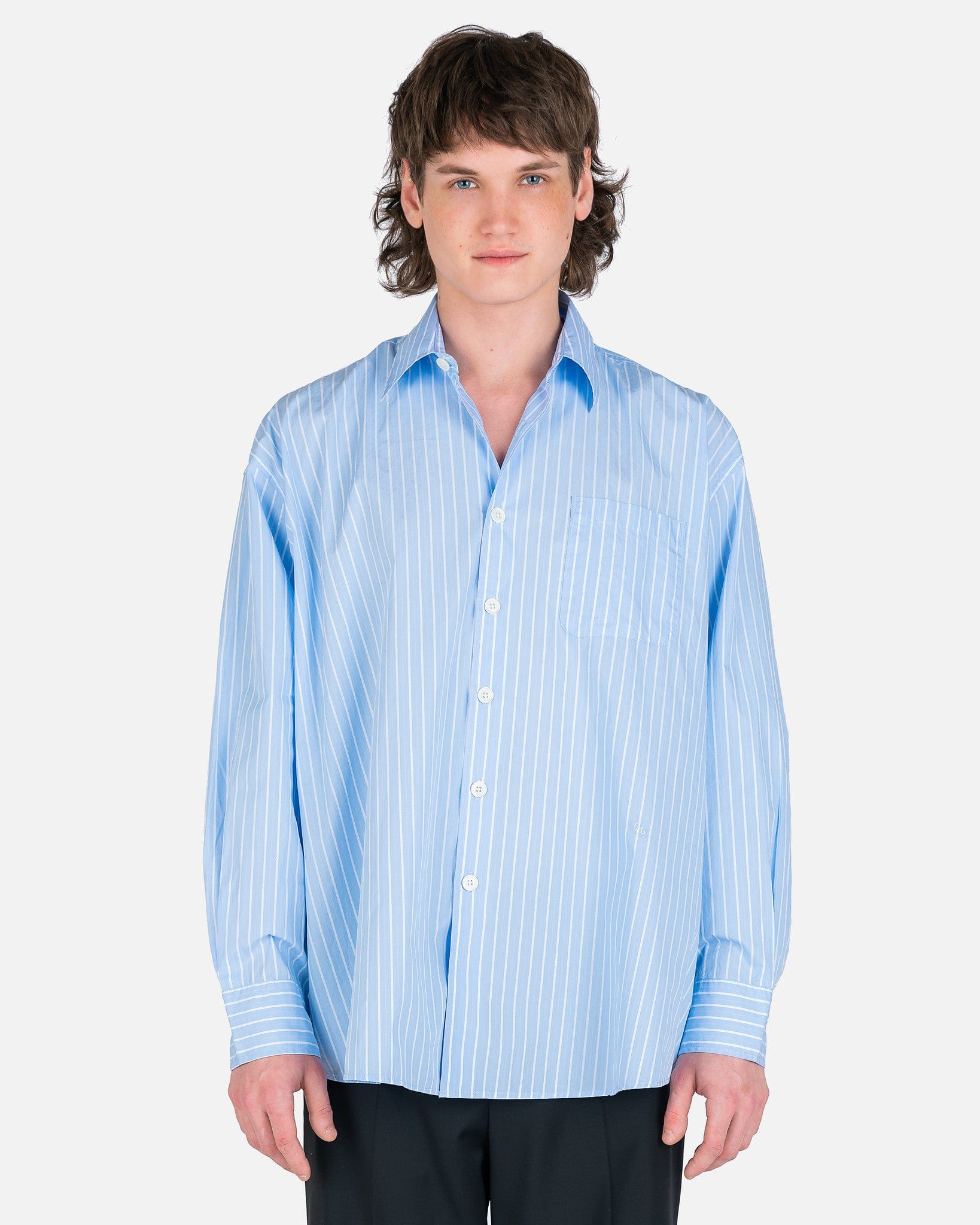 Borrowed Shirt in Blue/Rose Olden Stripe