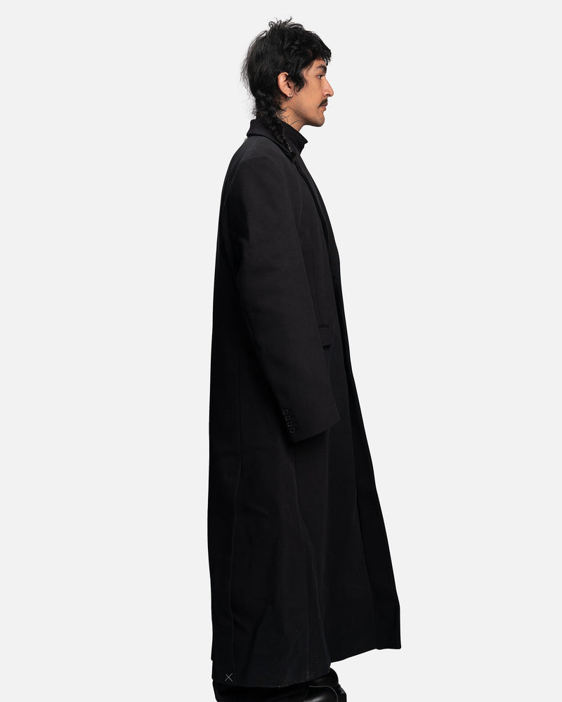 VETEMENTS Men's Coat Boxy Single Breasted Molton Tailored Coat in Black