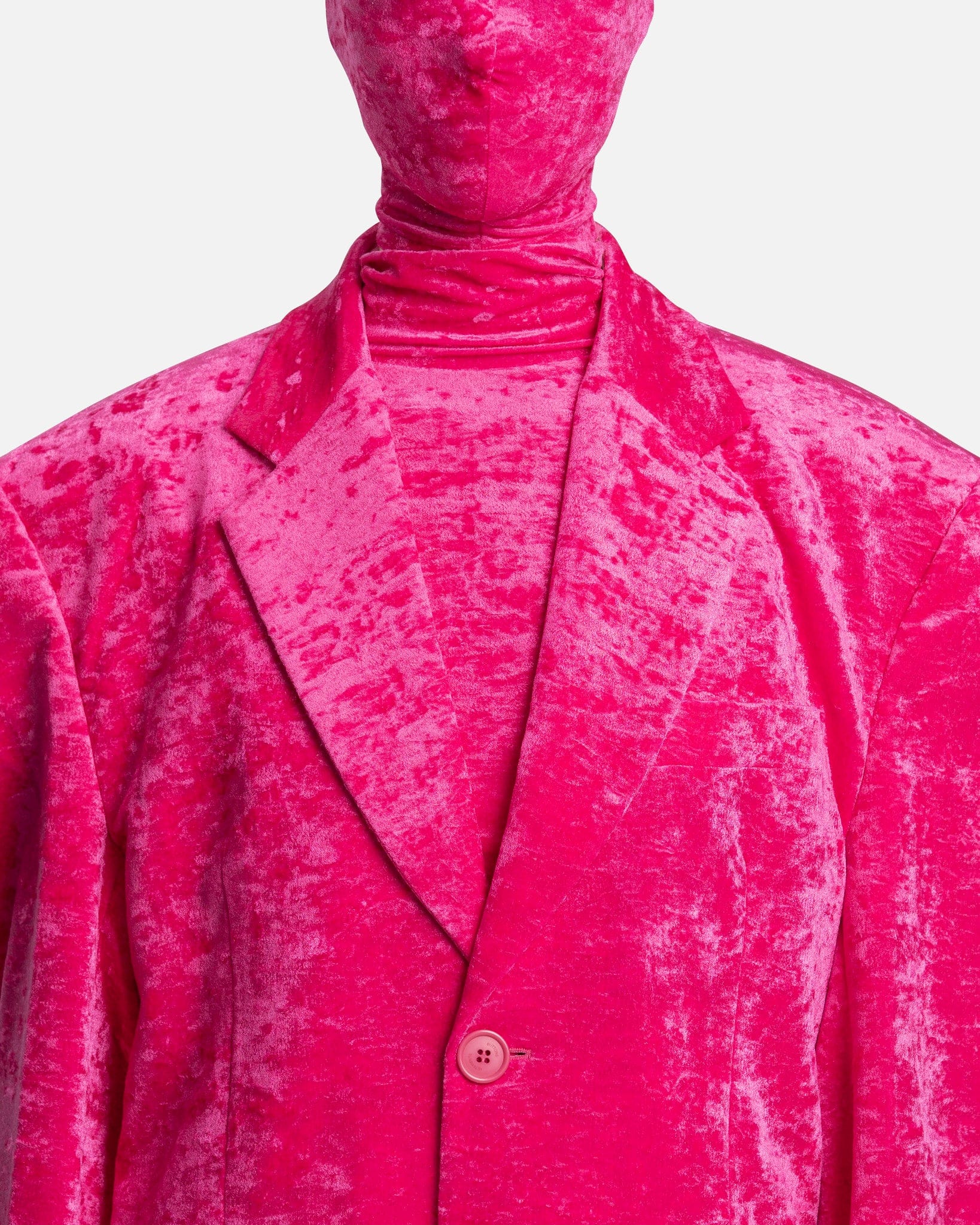 VETEMENTS Women Jackets Boxy Single Breasted Velvet Tailored Coat in Pink