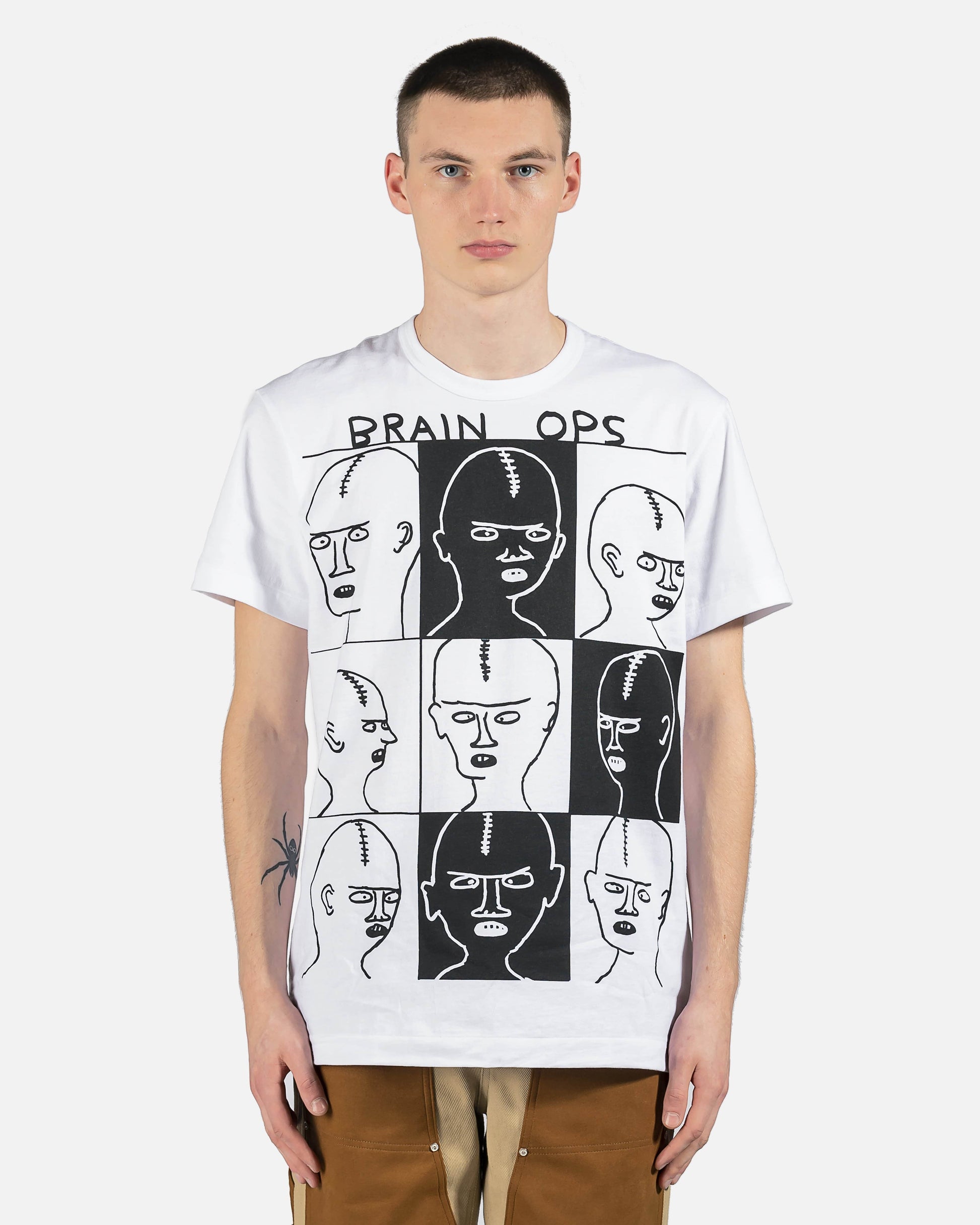 Comme des Garcons Homme Deux Men's T-Shirts Brain Ops Graphic Tee in White