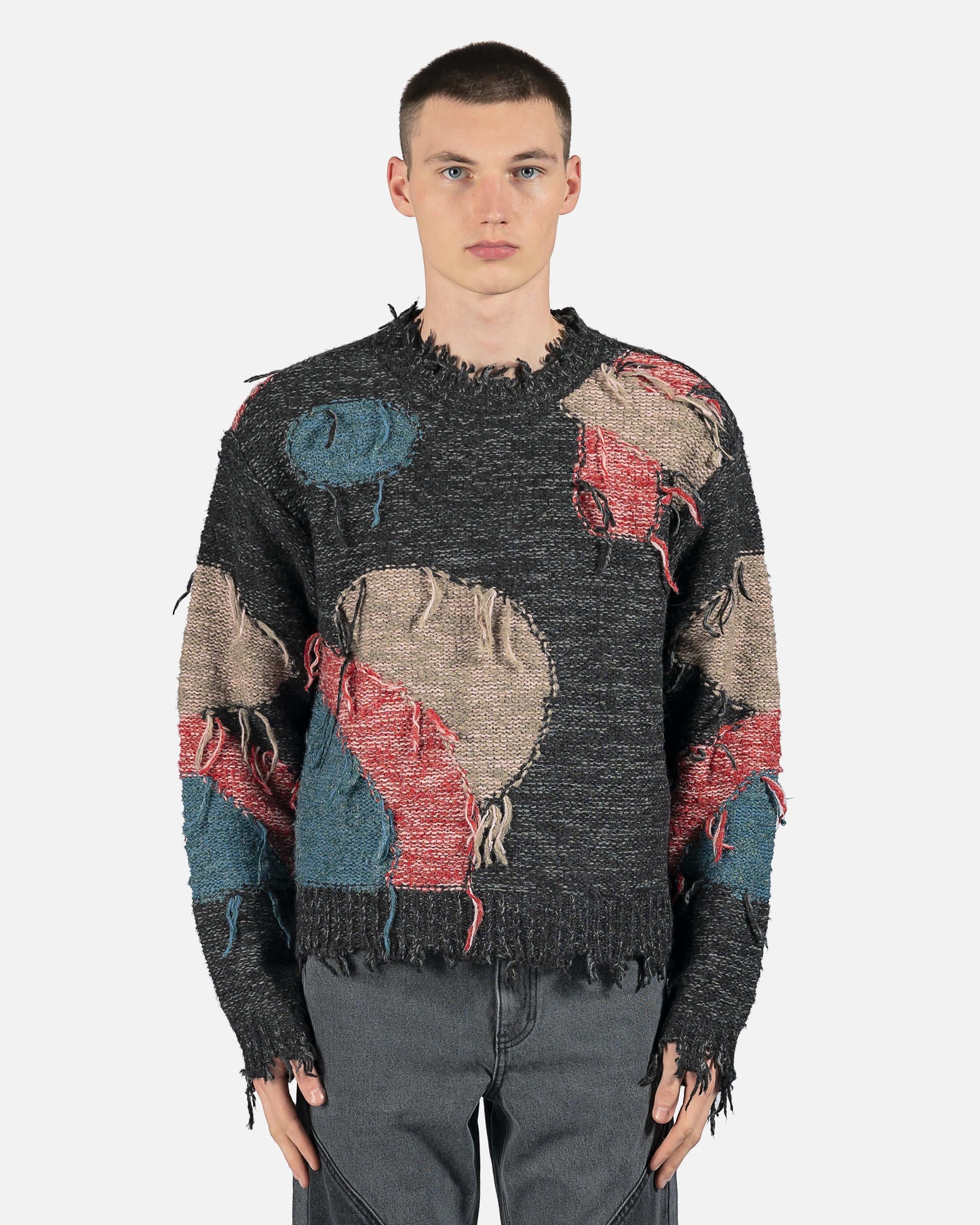 Andersson Bell Bruce Intarsia Crewneck Sweater in Black