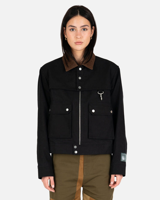 Reese Cooper Women Jackets Brushed Cotton Canvas Work Jacket in Black