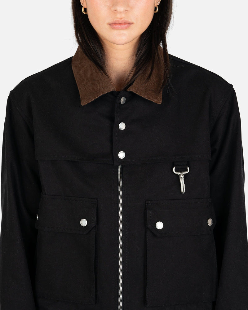 Reese Cooper Women Jackets Brushed Cotton Canvas Work Jacket in Black
