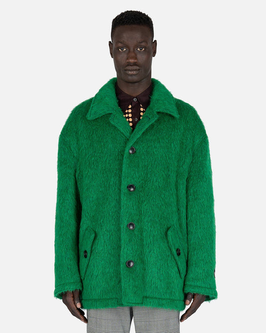 Marni Men's Jackets Brushed Wool Coat in Gazebo