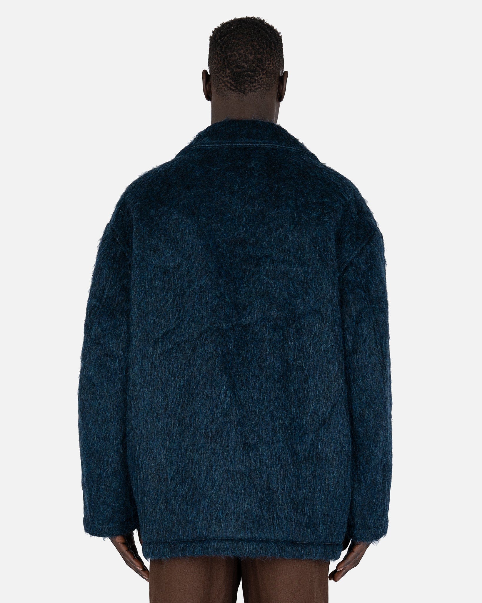 Marni Men's Jackets Brushed Wool Coat in Ink
